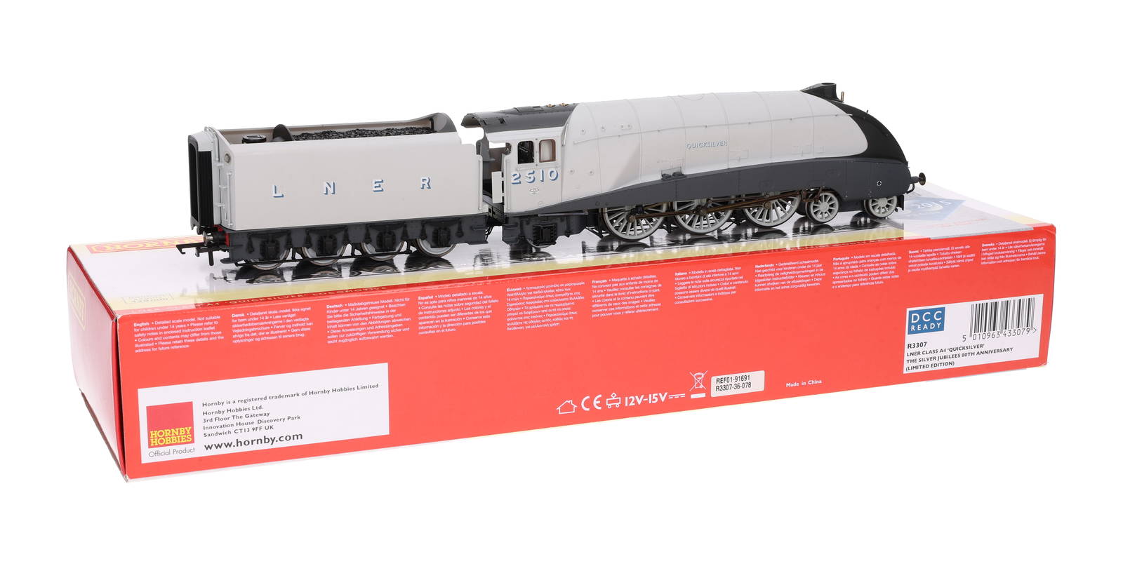 R3307 Hornby OO Gauge A4 'Quicksilver' 2510 Silver Jubilee